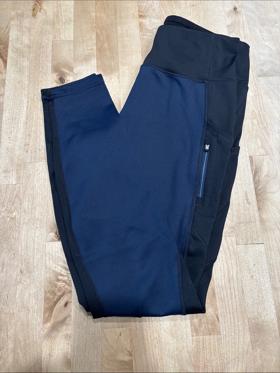 Athleta Pants - Athleta Navy and Black Leggings with Side Zip Pocket